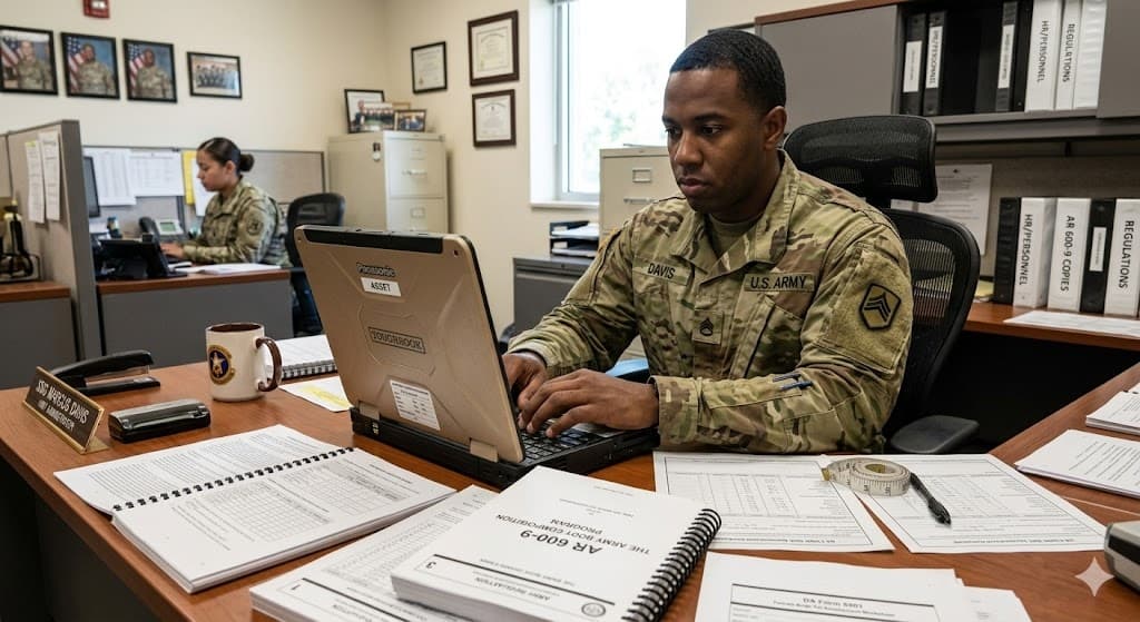 Army body fat calculator guidance for AR 600-9 tape test and screening (military readiness tools) (AI-Generated Image)