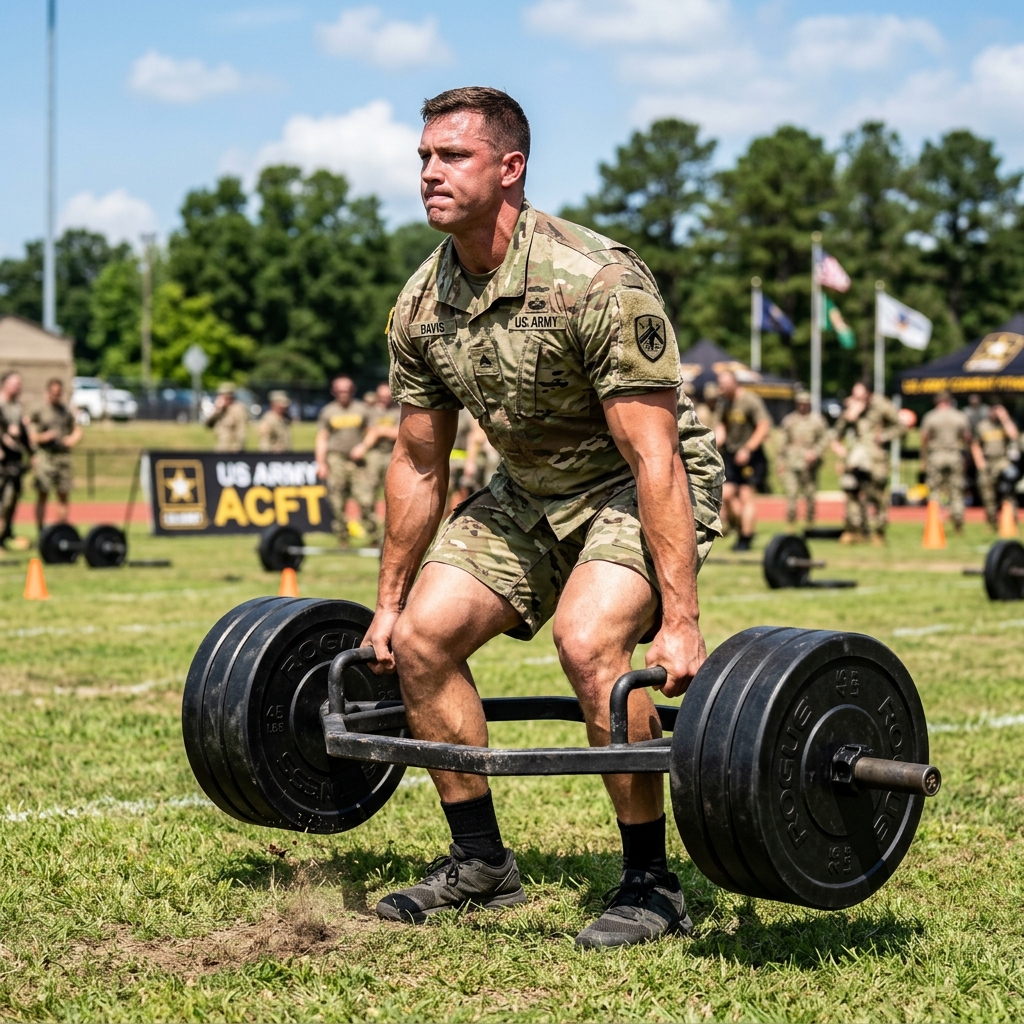 ACFT deadlift scoring example for the 540 exemption (Army Height and Weight Calculator)