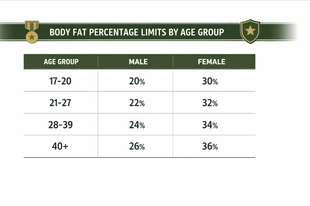 Army WHtR standard, waist measurement reference (U.S. Army Reference)